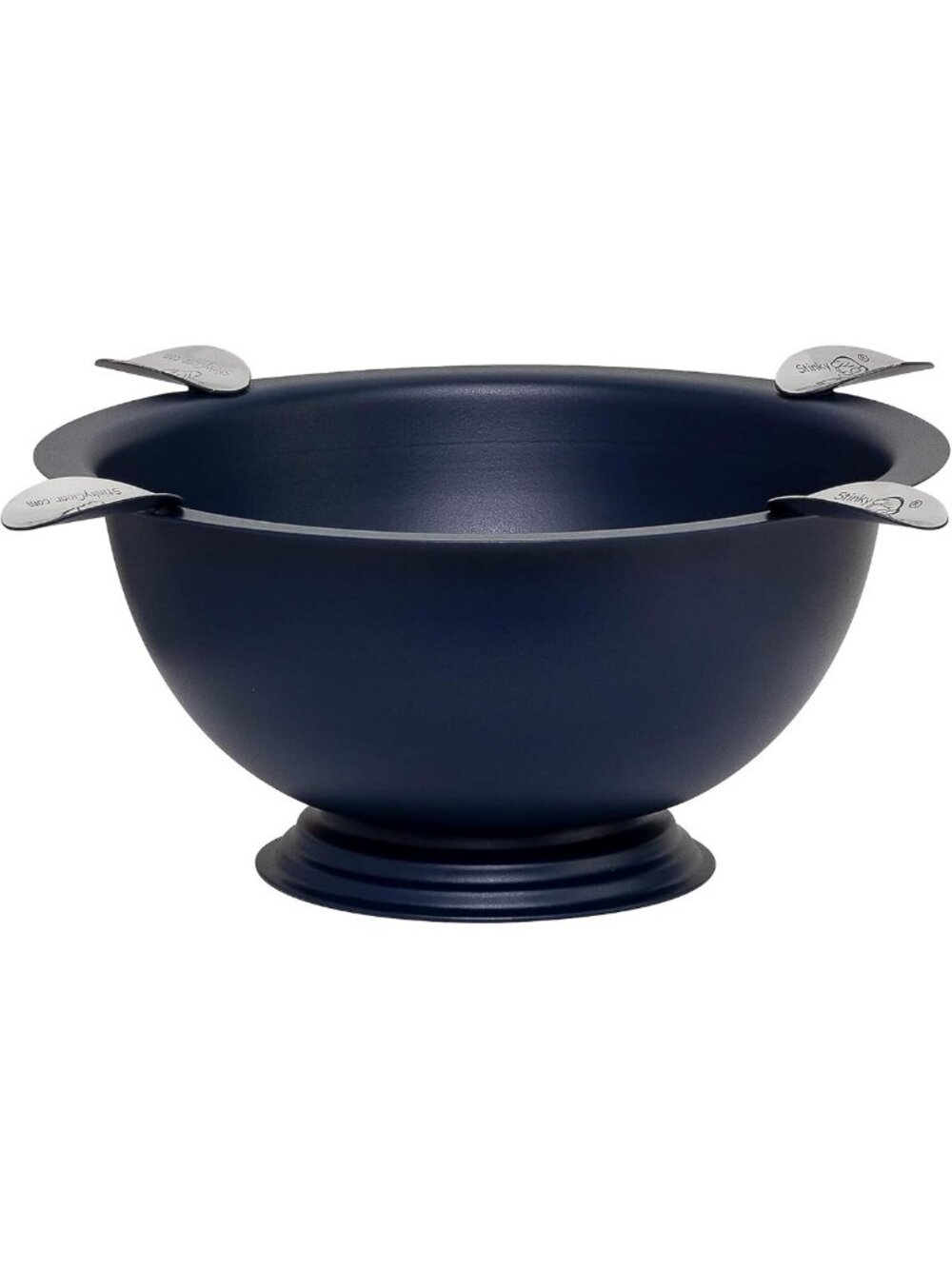 Windproof Stainless Steel Ashtray - 8-Inch Deep Bowl, Matte Blue, Durable Design